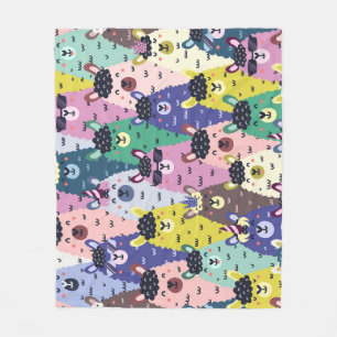Farbenfrohe Llamas Childish Seamless Hintergrund Fleecedecke