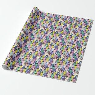 Farbenfrohe Llamas Childish Seamless Hintergrund Geschenkpapier