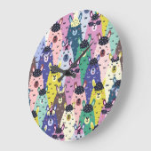 Farbenfrohe Llamas Childish Seamless Hintergrund Große Wanduhr (Winkel)