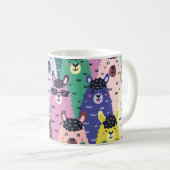 Farbenfrohe Llamas Childish Seamless Hintergrund Kaffeetasse (VorderseiteRechts)