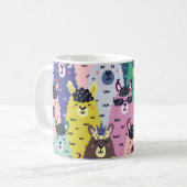 Farbenfrohe Llamas Childish Seamless Hintergrund Kaffeetasse (Vorderseite Links)