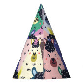 Farbenfrohe Llamas Childish Seamless Hintergrund Partyhütchen (Rückseite)