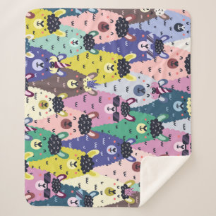 Farbenfrohe Llamas Childish Seamless Hintergrund Sherpadecke