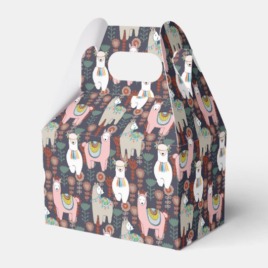 Farbenfrohe Llamas-Muster Geschenkschachtel (Vorderseite)