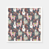 Farbenfrohe Llamas-Muster Serviette (Vorderseite)