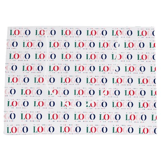 Farbenfrohe Logomuster für Rectangle, Wiederholung Große Geschenktüte (Vorderseite)