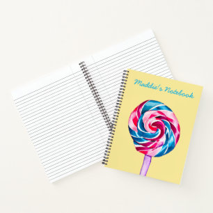Farbenfrohe Lollipop Aquarellschrift Notizblock