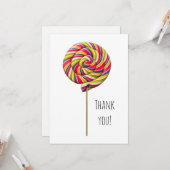 Farbenfrohe Lollipop-Flachgrüßkarte Karte (Vorderseite/Rückseite Beispiel)