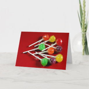 Farbenfrohe Lollipops bedrucken Grußkarte Karte