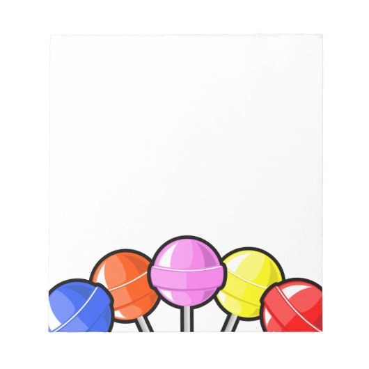 Farbenfrohe Lollipops Candy Leckereien Fun Yummy G Notizblock (Vorderseite)