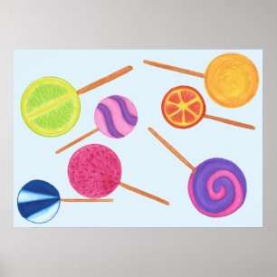 Farbenfrohe Lollipops Pick Color Posters Poster