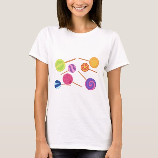 Farbenfrohe Lollipops Pick Tshirt Style (Vorderseite)