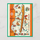 Farbenfrohe Long Beach Island Karte (Vorderseite)