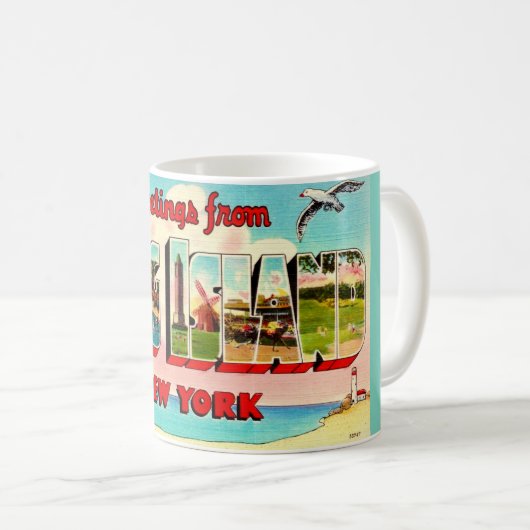 Farbenfrohe Long Island Postcard Kaffeetasse (VorderseiteRechts)