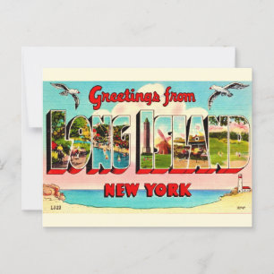 Farbenfrohe Long Island Postcard Postkarte