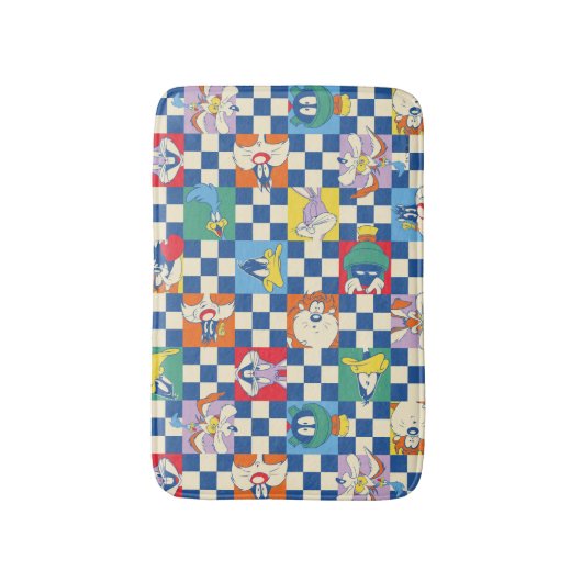 Farbenfrohe LOONEY TUNES™ Schachbrett Toss Pattern Badematte (Vorderseite Vertikal)