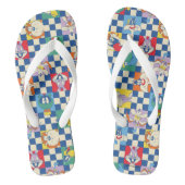 Farbenfrohe LOONEY TUNES™ Schachbrett Toss Pattern Badesandalen (Fußbett)