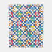 Farbenfrohe LOONEY TUNES™ Schachbrett Toss Pattern Fleecedecke (Vorderseite)