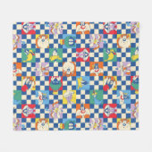 Farbenfrohe LOONEY TUNES™ Schachbrett Toss Pattern Fleecedecke (Vorderseite (Horizontal))
