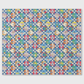 Farbenfrohe LOONEY TUNES™ Schachbrett Toss Pattern Geschenkpapier (Flach)