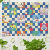 Farbenfrohe LOONEY TUNES™ Schachbrett Toss Pattern Geschirrtuch (Gefaltet)
