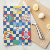 Farbenfrohe LOONEY TUNES™ Schachbrett Toss Pattern Geschirrtuch (Viertel Falte)