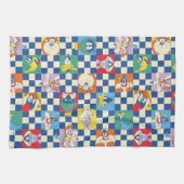 Farbenfrohe LOONEY TUNES™ Schachbrett Toss Pattern Geschirrtuch (Horizontal)
