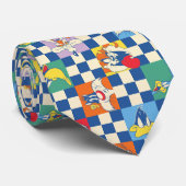 Farbenfrohe LOONEY TUNES™ Schachbrett Toss Pattern Krawatte (Gerollt)