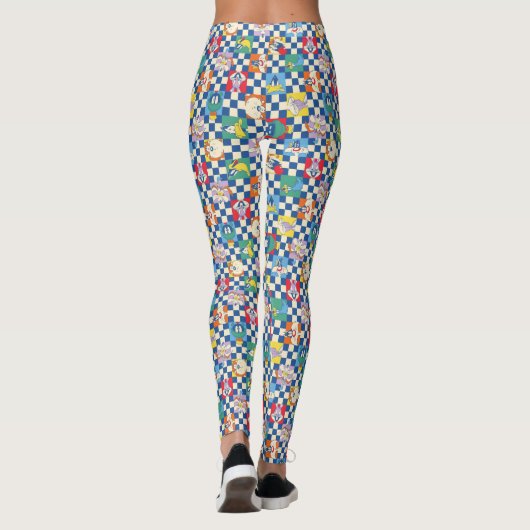 Farbenfrohe LOONEY TUNES™ Schachbrett Toss Pattern Leggings (Rückseite)