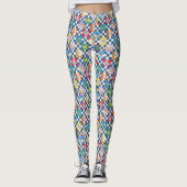 Farbenfrohe LOONEY TUNES™ Schachbrett Toss Pattern Leggings (Vorderseite)