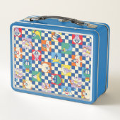 Farbenfrohe LOONEY TUNES™ Schachbrett Toss Pattern Metall Brotdose (Rückseite)