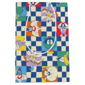 Farbenfrohe LOONEY TUNES™ Schachbrett Toss Pattern Mittlere Geschenktüte (Vorderseite)