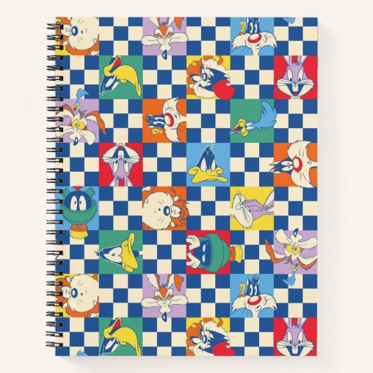 Farbenfrohe LOONEY TUNES™ Schachbrett Toss Pattern Notizblock (Vorderseite)