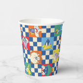 Farbenfrohe LOONEY TUNES™ Schachbrett Toss Pattern Pappbecher (Links)