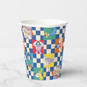 Farbenfrohe LOONEY TUNES™ Schachbrett Toss Pattern Pappbecher (Rechts)