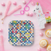 Farbenfrohe LOONEY TUNES™ Schachbrett Toss Pattern Pappteller (Party)