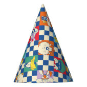 Farbenfrohe LOONEY TUNES™ Schachbrett Toss Pattern Partyhütchen (Vorderseite)