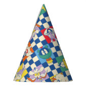 Farbenfrohe LOONEY TUNES™ Schachbrett Toss Pattern Partyhütchen (Links)
