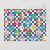 Farbenfrohe LOONEY TUNES™ Schachbrett Toss Pattern Postkarte (Vorderseite)