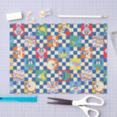 Farbenfrohe LOONEY TUNES™ Schachbrett Toss Pattern Seidenpapier (Handwerk)