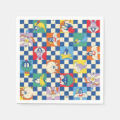 Farbenfrohe LOONEY TUNES™ Schachbrett Toss Pattern Serviette (Vorderseite)