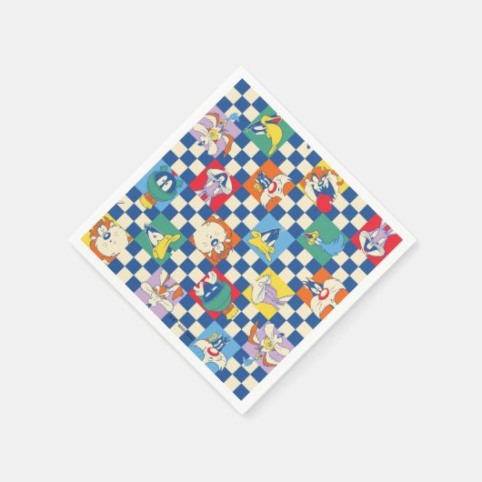 Farbenfrohe LOONEY TUNES™ Schachbrett Toss Pattern Serviette (Ecke)