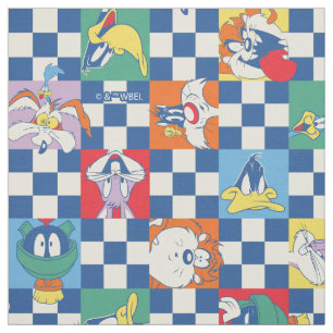 Farbenfrohe LOONEY TUNES™ Schachbrett Toss Pattern Stoff
