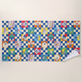Farbenfrohe LOONEY TUNES™ Schachbrett Toss Pattern Strandtuch (Vorderseite)