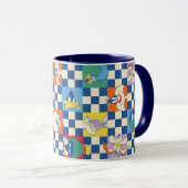 Farbenfrohe LOONEY TUNES™ Schachbrett Toss Pattern Tasse (VorderseiteRechts)