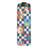 Farbenfrohe LOONEY TUNES™ Schachbrett Toss Pattern Thermosbecher (Vorderseite)