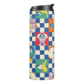 Farbenfrohe LOONEY TUNES™ Schachbrett Toss Pattern Thermosbecher (Nach links gedreht)