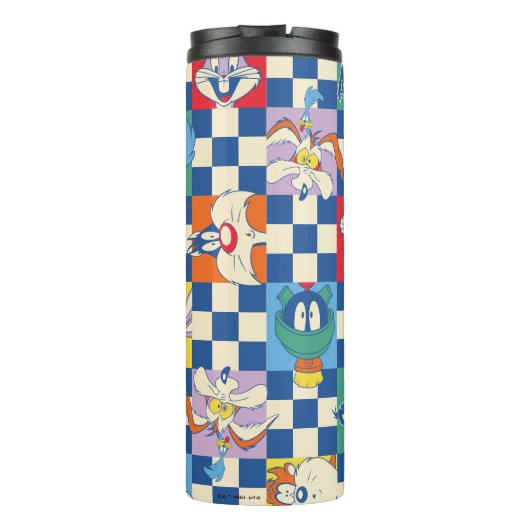 Farbenfrohe LOONEY TUNES™ Schachbrett Toss Pattern Thermosbecher (Rückseite)