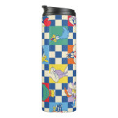 Farbenfrohe LOONEY TUNES™ Schachbrett Toss Pattern Thermosbecher (Nach rechts gedreht)
