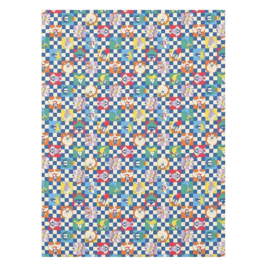 Farbenfrohe LOONEY TUNES™ Schachbrett Toss Pattern Tischdecke (Vorderseite)